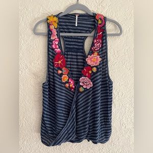 Free People Boho Embroidered Top